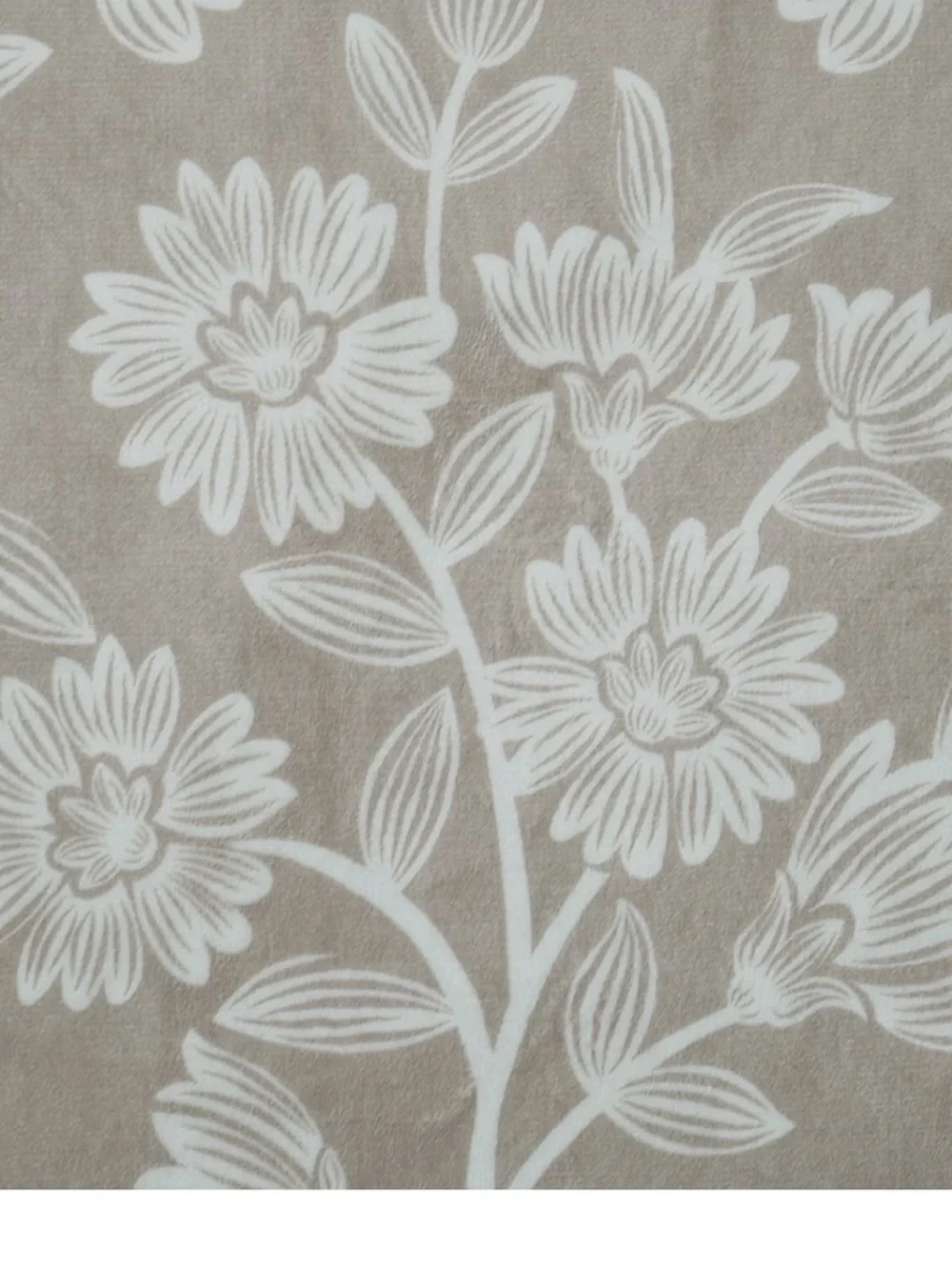 Floral Accent Indoor Door Mat in Taupe and White